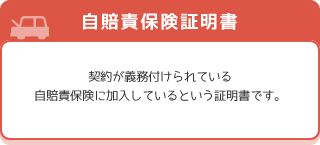 【3.自賠責保険証明書】契約が義務付けられている自賠責保険に加入しているという証明書です。